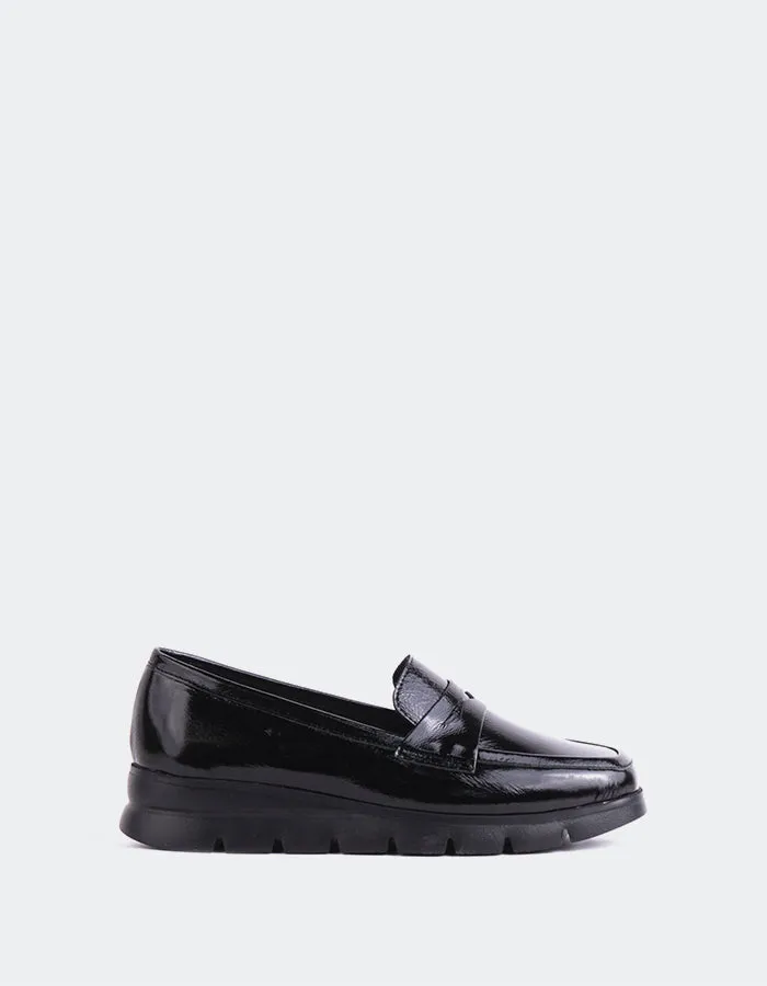 Harmani Black Patent Janie Loafers