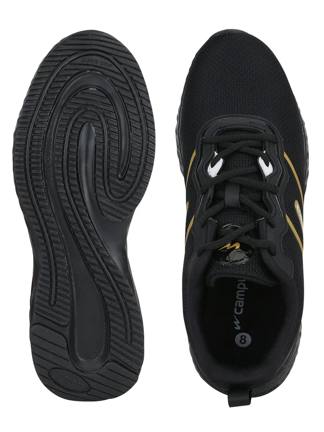 Running Shoes With Arch Support PRESTON Black Men's Running Shoes