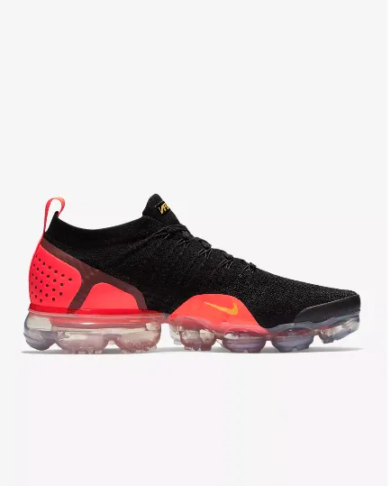 Nike Air Vapormax Flyknit 2 "Laser Orange" Black Shoes Sneakers Men Sale Size US 7, 8, 8.5, 9, 10, 11 Asics Camo Wrestling Shoes