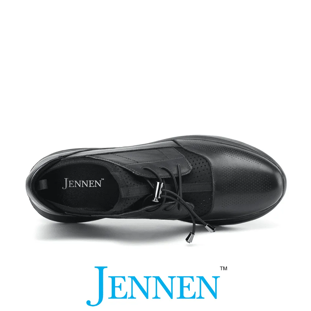 Swiss Sneakers Mr. Joe 8cm | 3.2 inches Casual Lace Up Black Elevator Shoes for Men