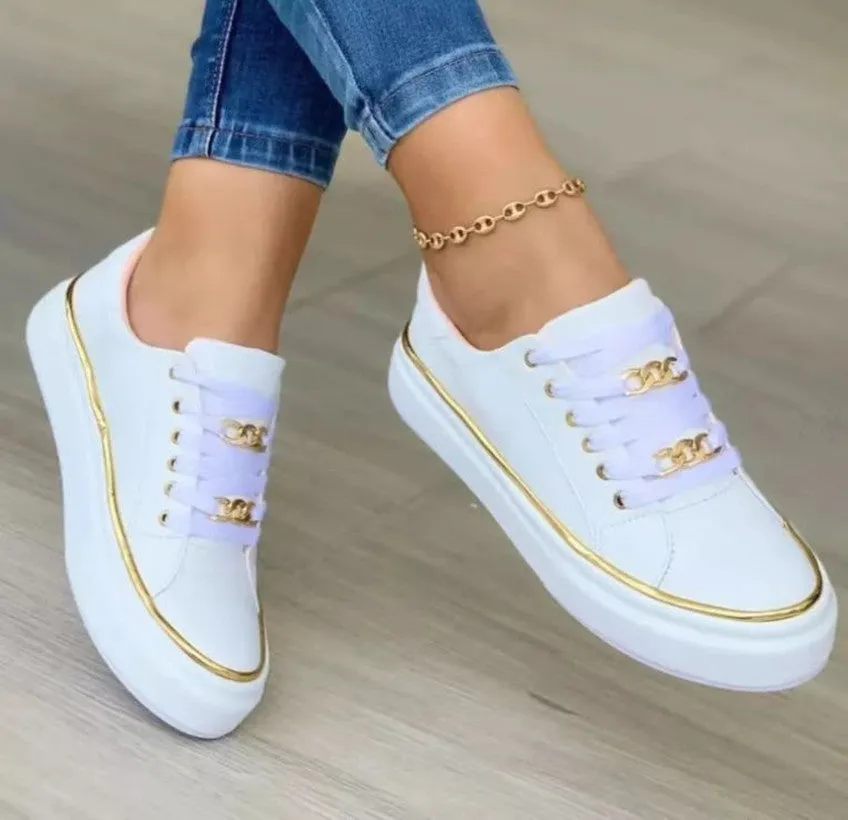 Loafers Valentino Chain Flats Shoes Thick Bottom Loafers For Walking Sports Shoes For Women