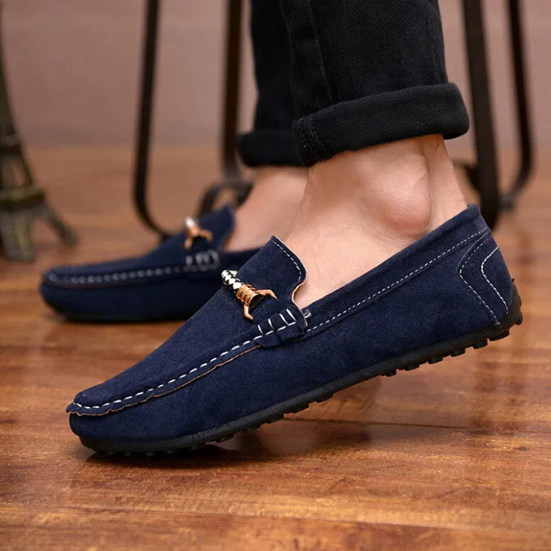Men Casual Shoes Fashion Leather Loafers Moccasins Slip On Flats Male suede Shoes Spring autumn style Crepe Sole Loafers