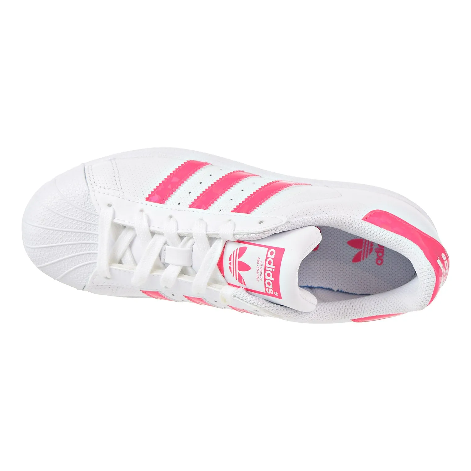 Adidas Superstar J Big Kids' Running Shoes Ft White/ReaPnk/FtWhite Adidas Camping Shoes