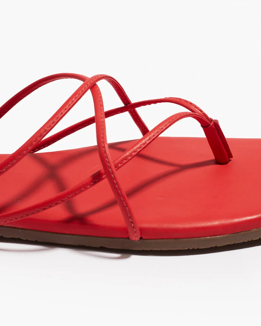 Rainbow Flip Flops Lifetime Guarantee Square Toe Elle - Red