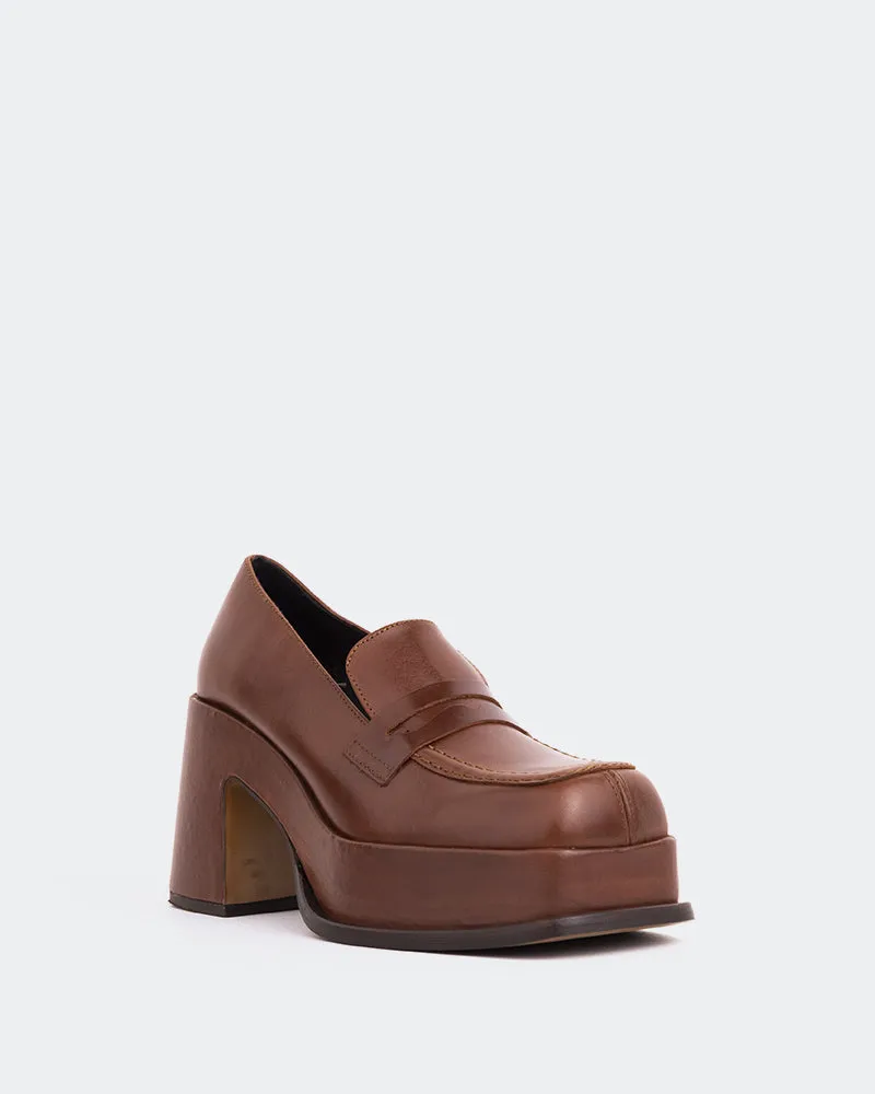 Rochfort Chestnut Leather Ysl Loafers