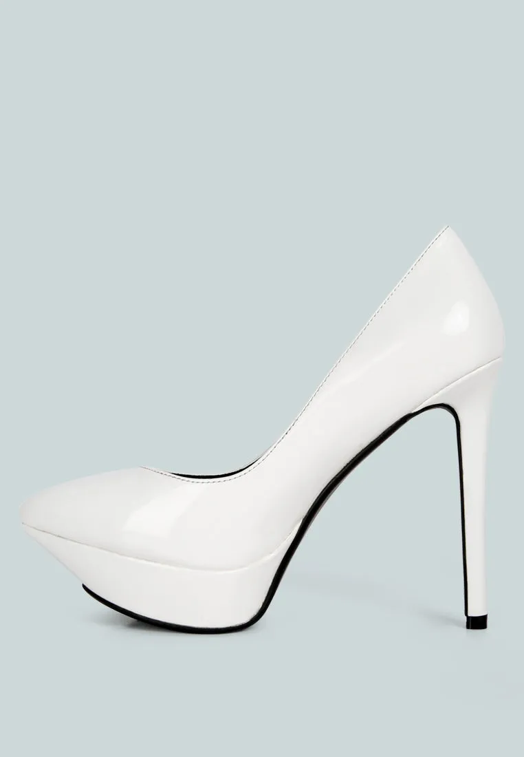 Work Boots For Sweaty Feet ROTHKO White Platform Stiletto Pumps