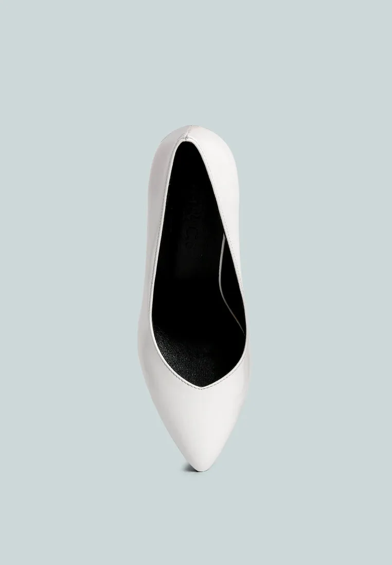 Smooth Bottom Work Boots ROTHKO White Platform Stiletto Pumps