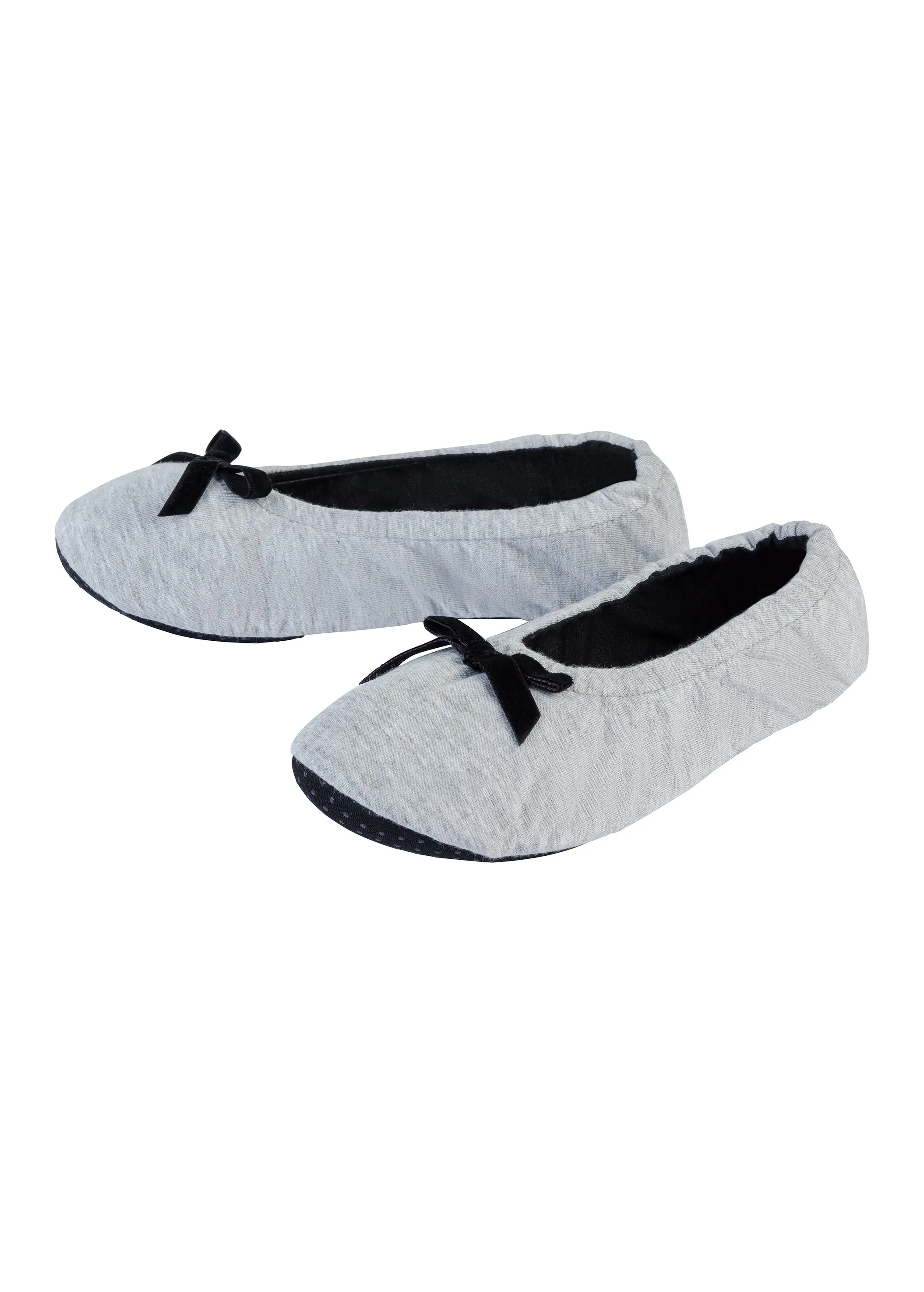 Wide Toe Box Slippers Women's Ballerina Slippers,Light Grey