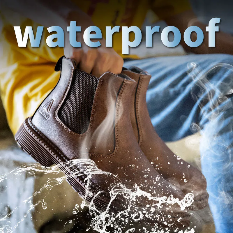 Work Boots Shock Shield S1 Waterproof safety work shoes  steel head leather footwear construction