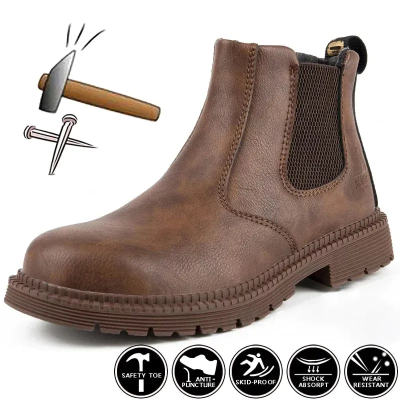 Double H Work Boot S1 Waterproof safety work shoes  steel head leather footwear construction