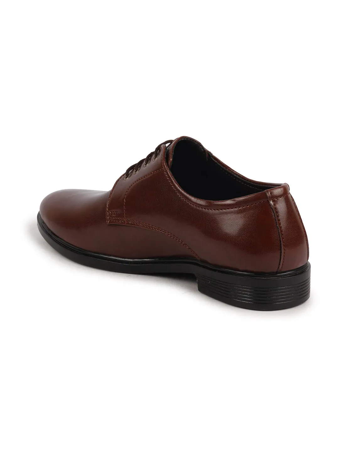 Men Brown Formal Dress Lace Up Derby Shoes With Cushioned Footbed For Office|Work Work Boot Companies