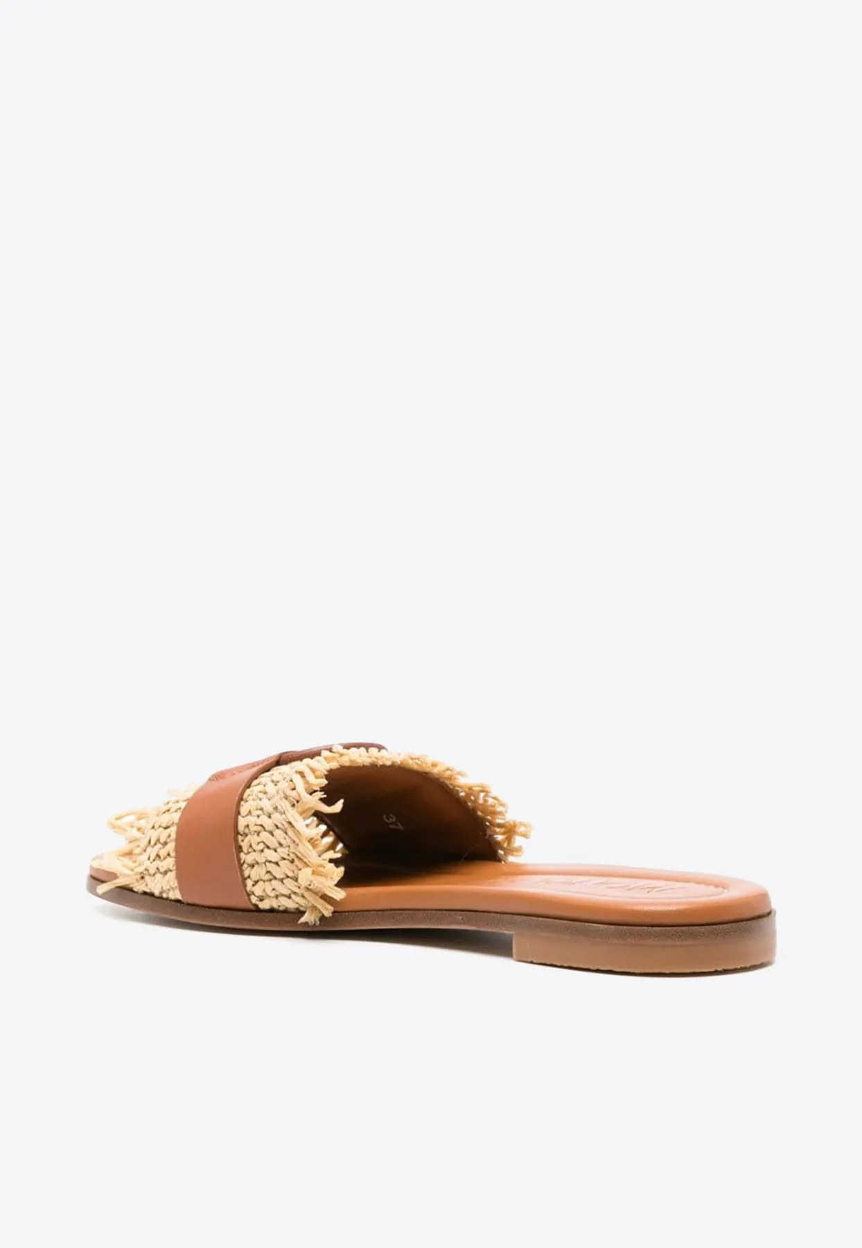 Bell Raffia and Leather Slides Frog Slippers