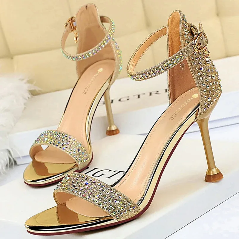 Shoes Rhinestone High Heels Pumps Heels Party Shoes Open Toe Sandals Sorel