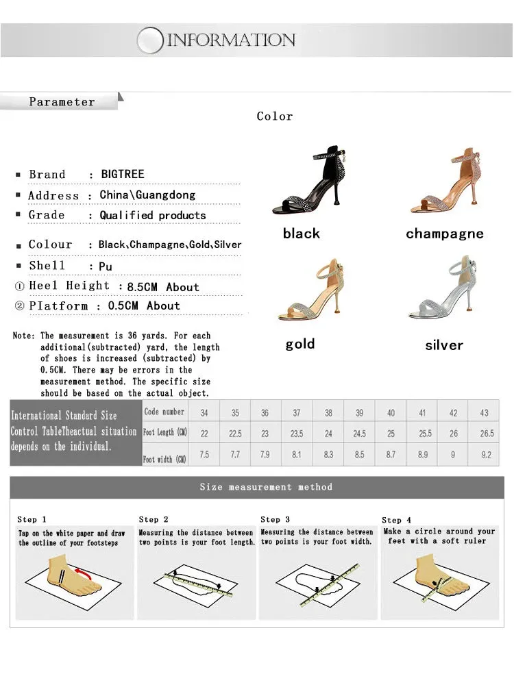 Sandals Map Shoes Rhinestone High Heels Pumps Heels Party Shoes Open Toe