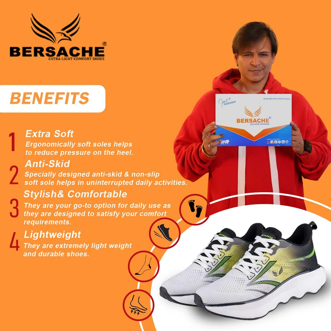 Bersache Premium Sports ,Gym, Trending Stylish Running Shoes For Men  (9175-Grey) Frenchie Slippers