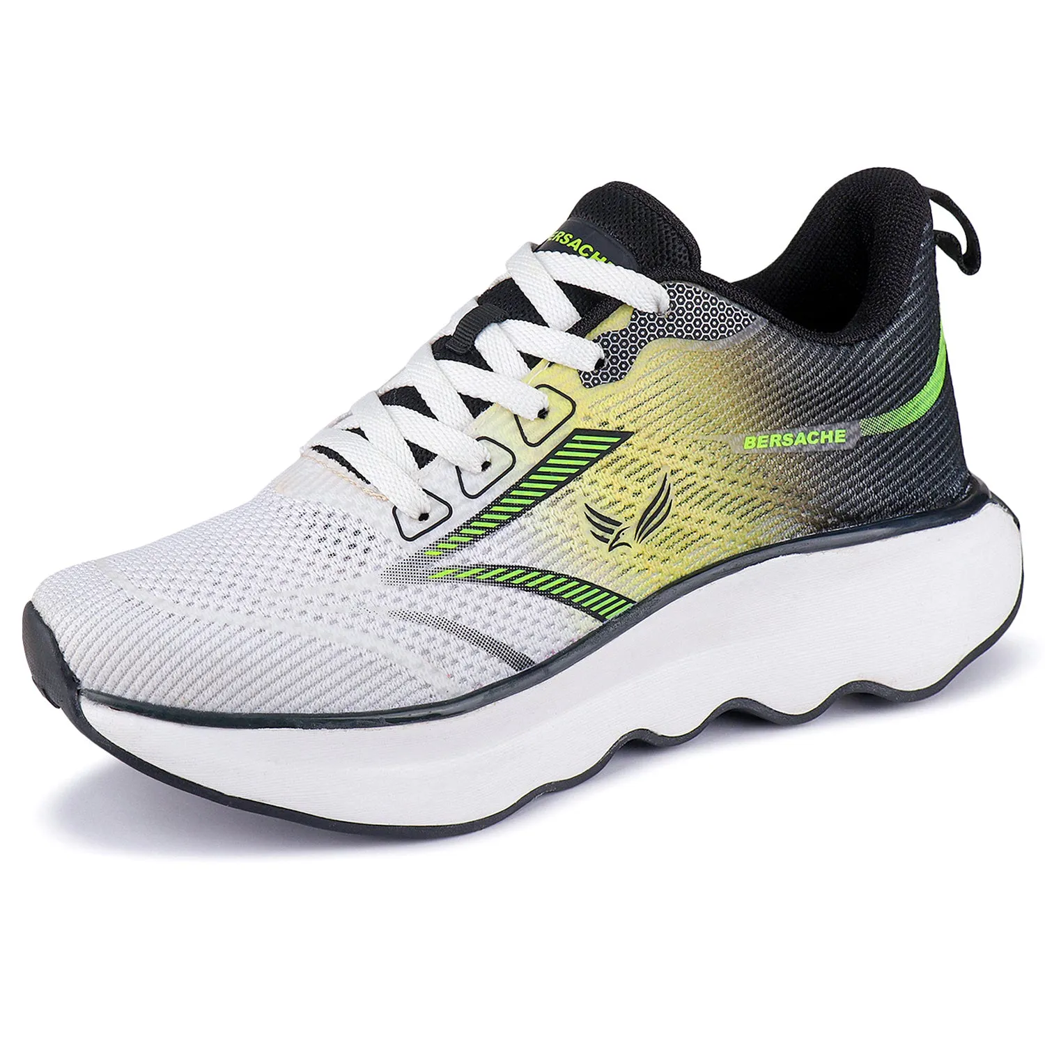 Slides Checkered Bersache Premium Sports ,Gym, Trending Stylish Running Shoes For Men  (9175-Grey)