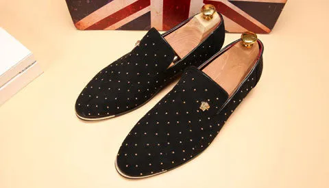 silver gold spike men loafers shoes luxury brand trendy flat footwear studded male patent leather oxford shoes for men Chinos With Loafers