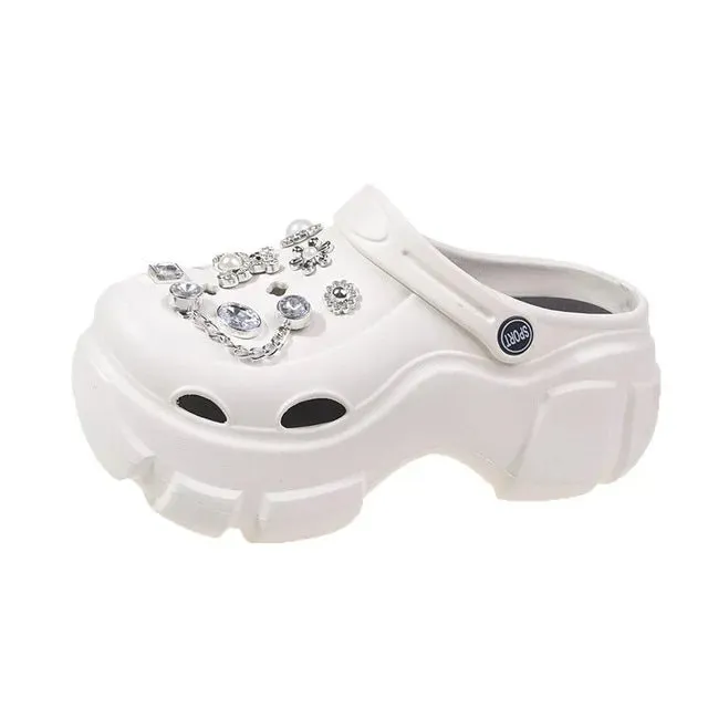 Summer Women Clogs Quick Dry Wedges Platform Garden Shoes Beach Sandals Home Slippers Thick Sole Increased Flip Flops for Women Flip Flops Minnie Mouse