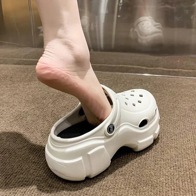 Summer Women Clogs Quick Dry Wedges Platform Garden Shoes Beach Sandals Home Slippers Thick Sole Increased Flip Flops for Women Flip Flops Just Married