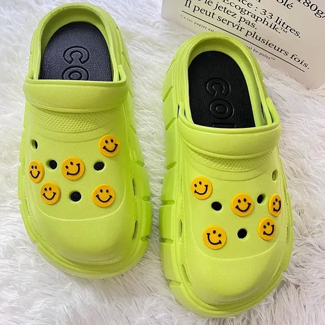 Top Of Foot Pain After Wearing Flip Flops Summer Women Clogs Quick Dry Wedges Platform Garden Shoes Beach Sandals Home Slippers Thick Sole Increased Flip Flops for Women