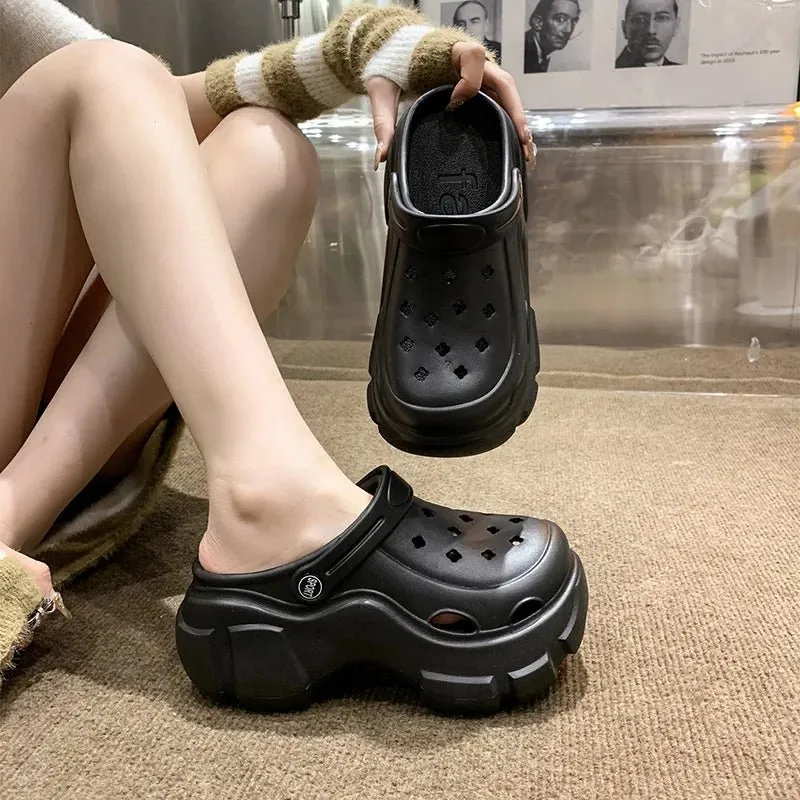 Maui Flip Flops Summer Women Clogs Quick Dry Wedges Platform Garden Shoes Beach Sandals Home Slippers Thick Sole Increased Flip Flops for Women