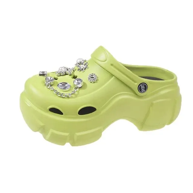 Summer Women Clogs Quick Dry Wedges Platform Garden Shoes Beach Sandals Home Slippers Thick Sole Increased Flip Flops for Women Flip Flop Bar