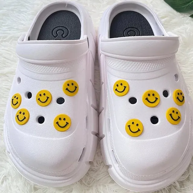 Diy Leather Flip Flops Summer Women Clogs Quick Dry Wedges Platform Garden Shoes Beach Sandals Home Slippers Thick Sole Increased Flip Flops for Women