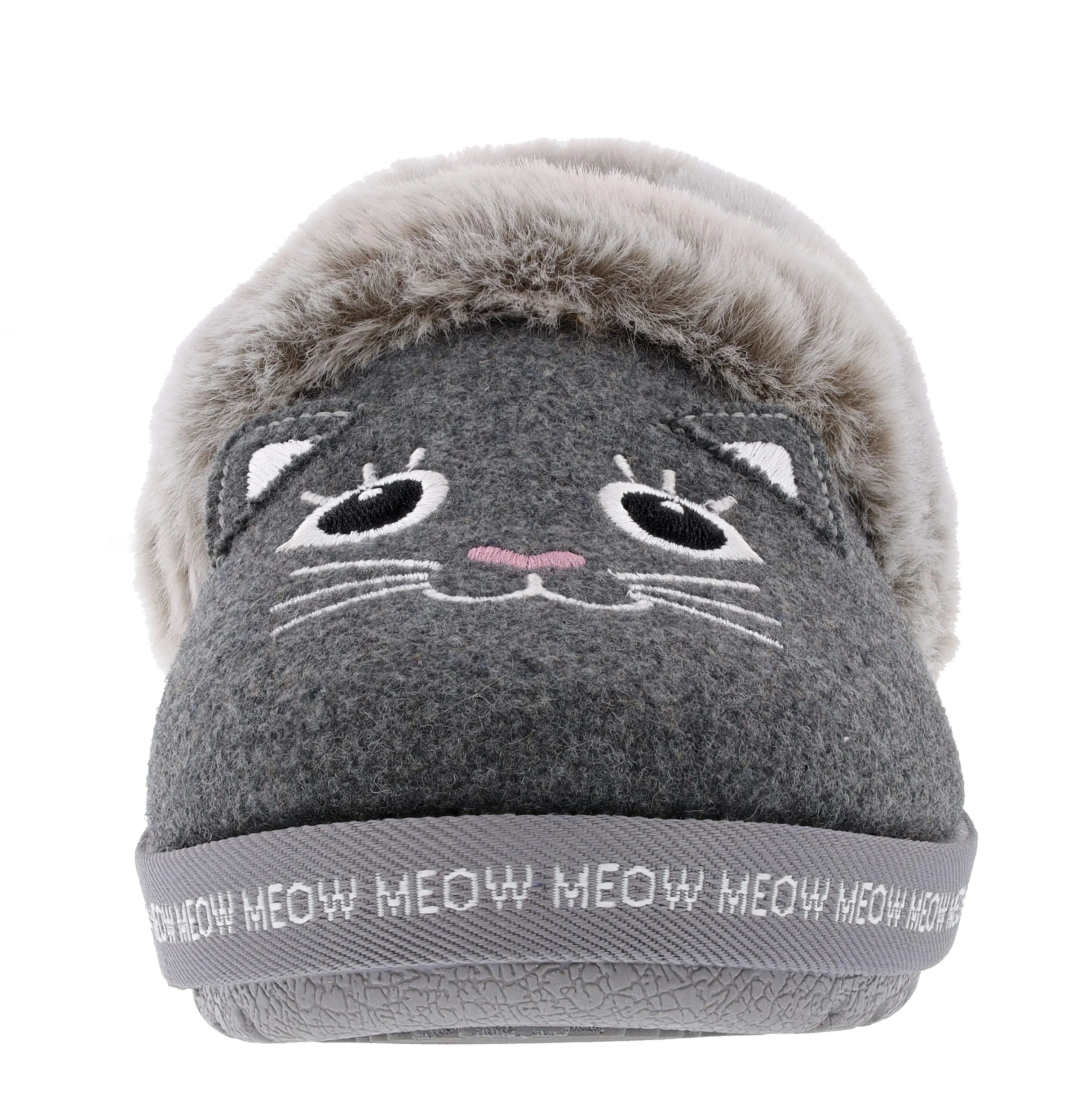 Skechers Women's Bobs Too Cozy Meow Jammies Slip On Slippers Fuzzy Slide On Slippers