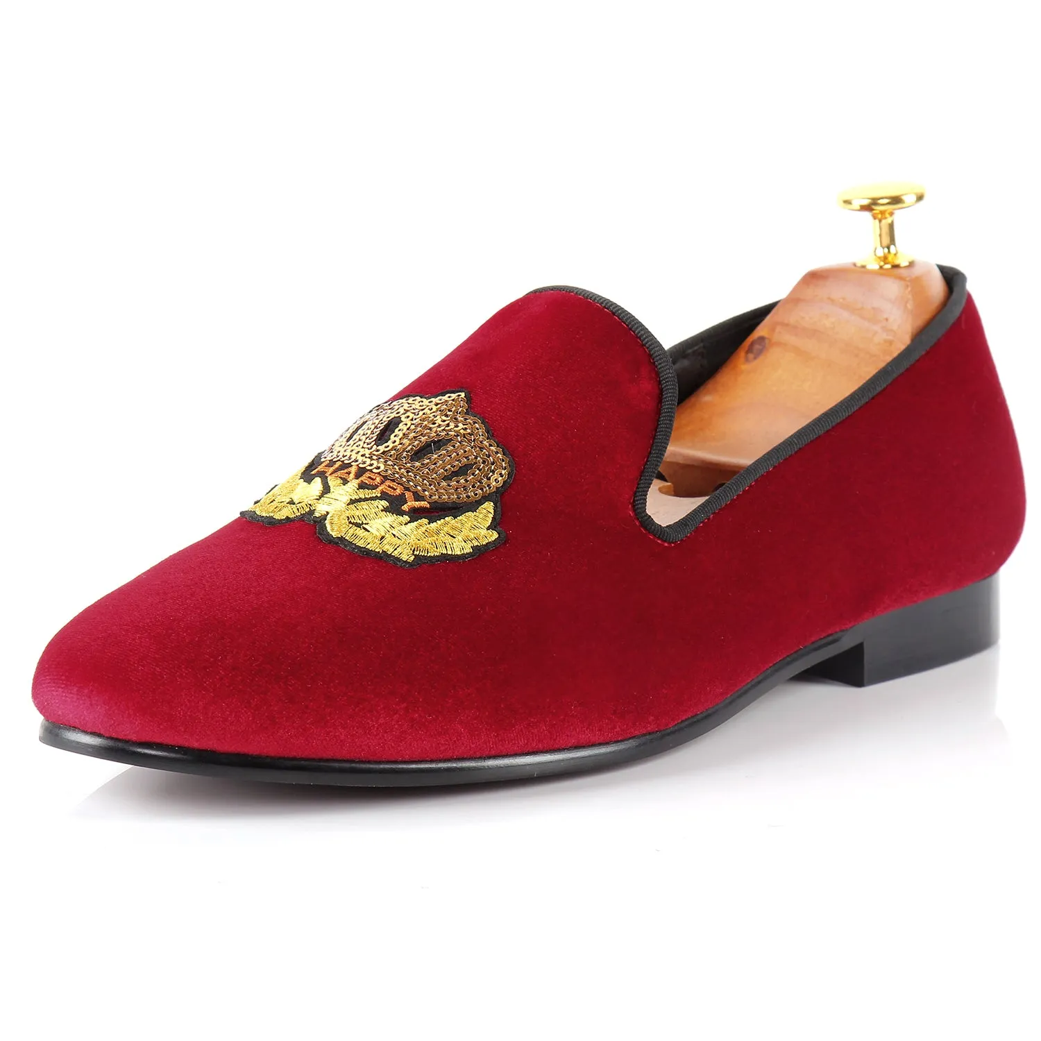 Jorts And Loafers Harpelunde Velvet Loafer Men Flats Handmade Embroidered Casual Shoes