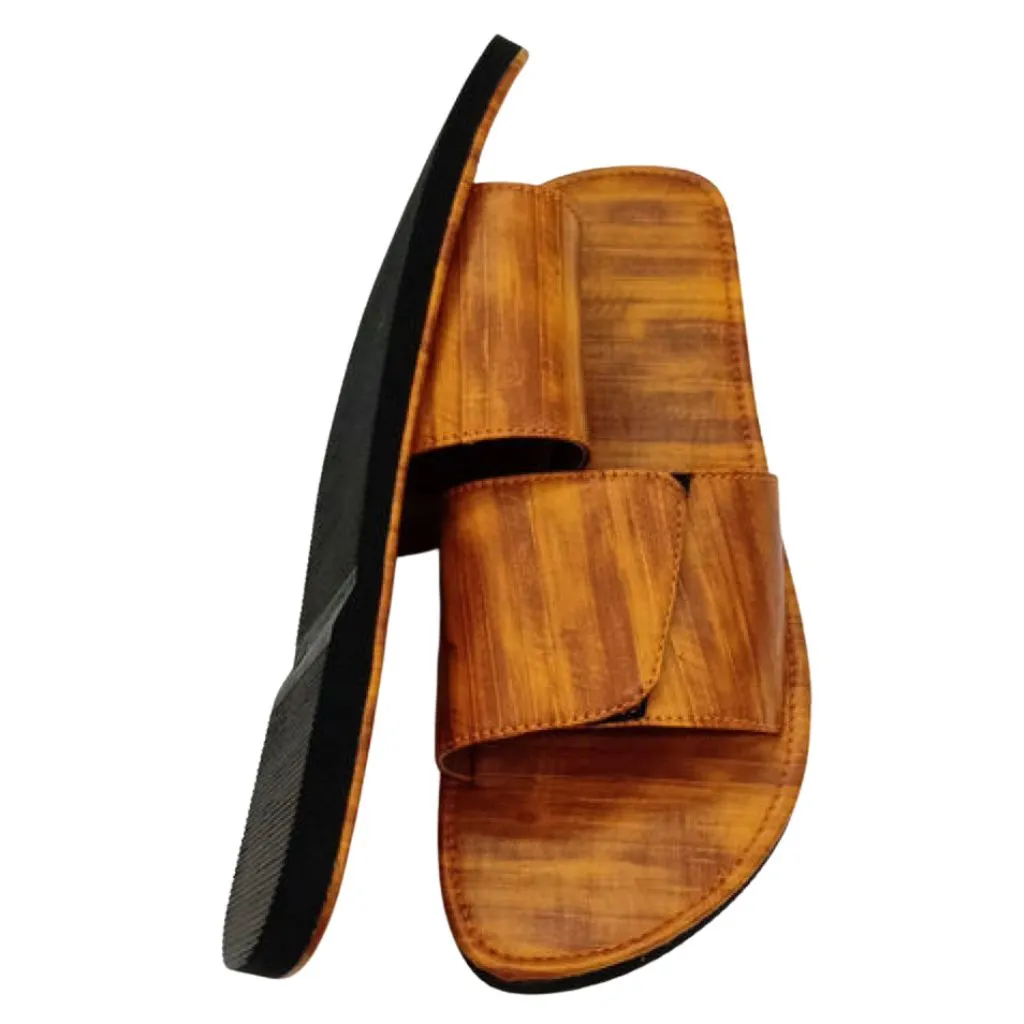 Opened Toed Sandals Regular Fit Synthetic Leather Sandals Flip Flops For Men