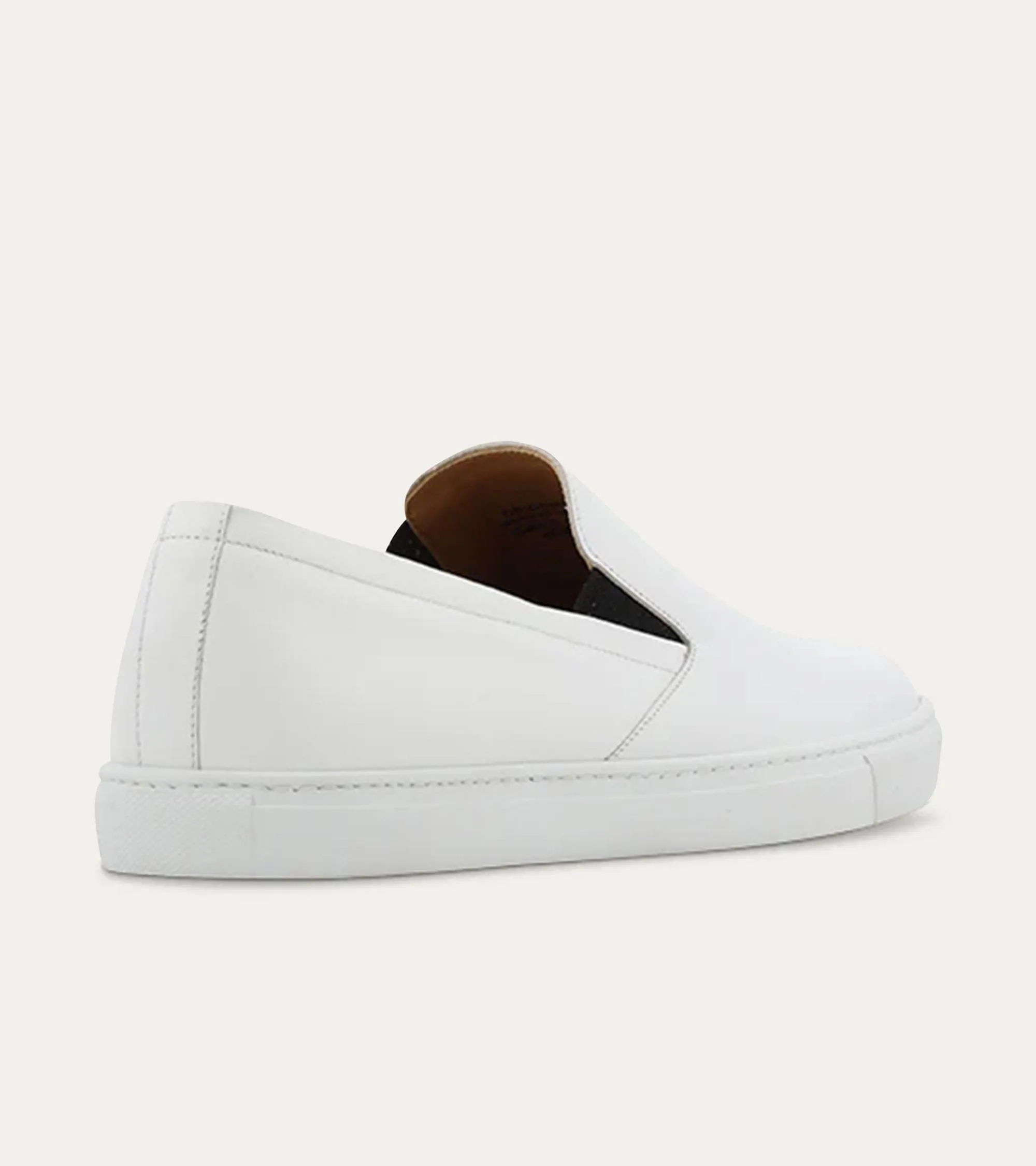 Slip On Sneaker In White Leather High Top Sneakers With Zipper