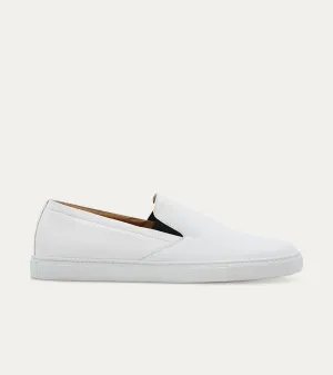 Slip On Sneaker In White Leather Low Sneakers