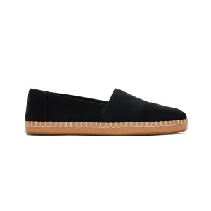 Slip On Steel Toe Boots Slip On Walking TOMS Espadrille Alpargata Leather Wrap Women - Black Suede Canvas