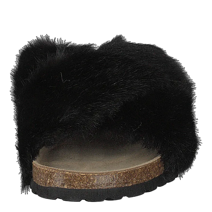 Slipper Blk - Black Clam Slides