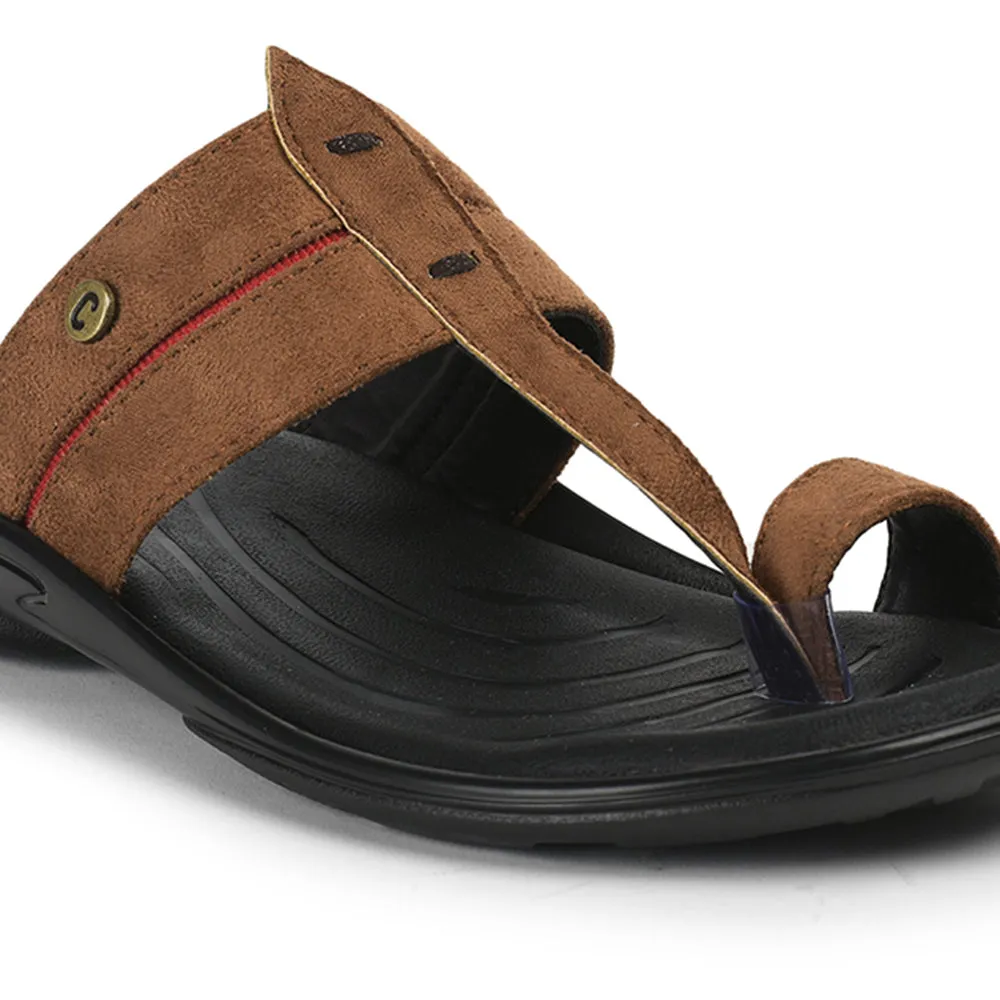 Ysl Slides Coolers Casual Tan Toe Ring Slipper For Men OLP-6 By Liberty