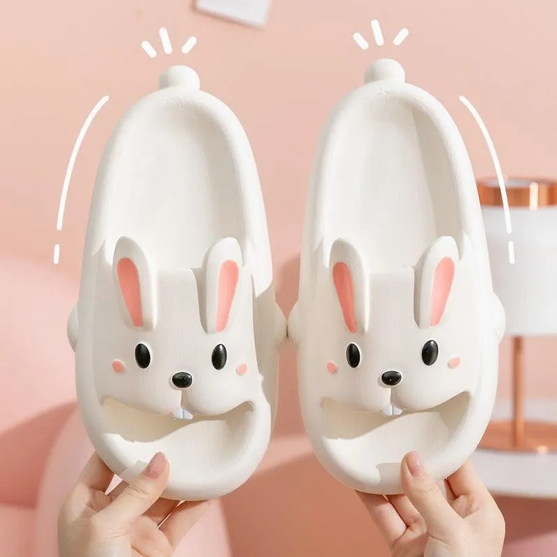 Dog Paw Slippers Cute Rabbit Slippers For Kids Women Summer Home Shoes Bathroom Slippers