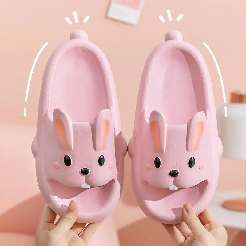 Cute Rabbit Slippers For Kids Women Summer Home Shoes Bathroom Slippers Ariel Slippers