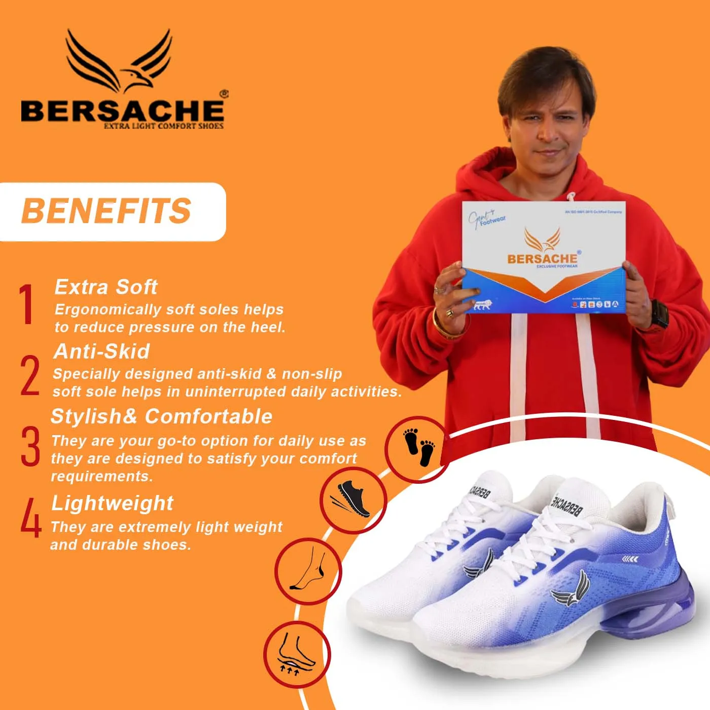 Martini And Slippers Bersache Premium Sports ,Gym, Trending Stylish Running Shoes For Men  (9187-Blue)