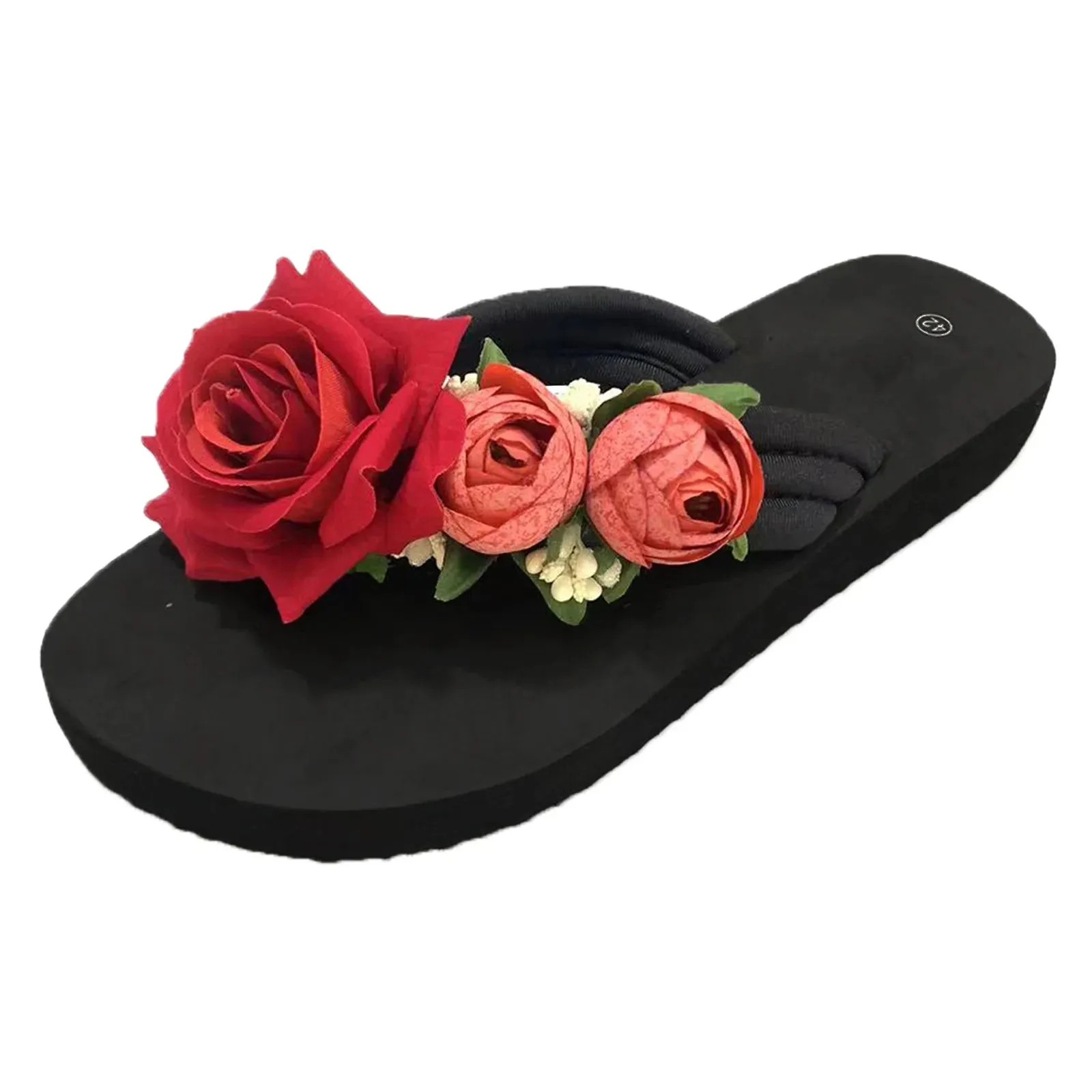 Slippers For Women Ladies Summer Flip Flops Open Toe Flowers Bohemian Sandals Casual Beach Shoes Outwear 2023   Flip Flops Trend