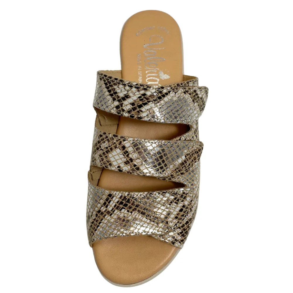 Wedge Heeled Sandals Valeria's Georgette Bronze Soft Leather Sandal (Women's)