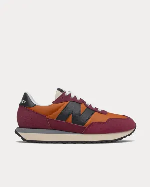 Good Sneakers For Walking 237 Vintage Orange with NB Burgundy Low Top Sneakers
