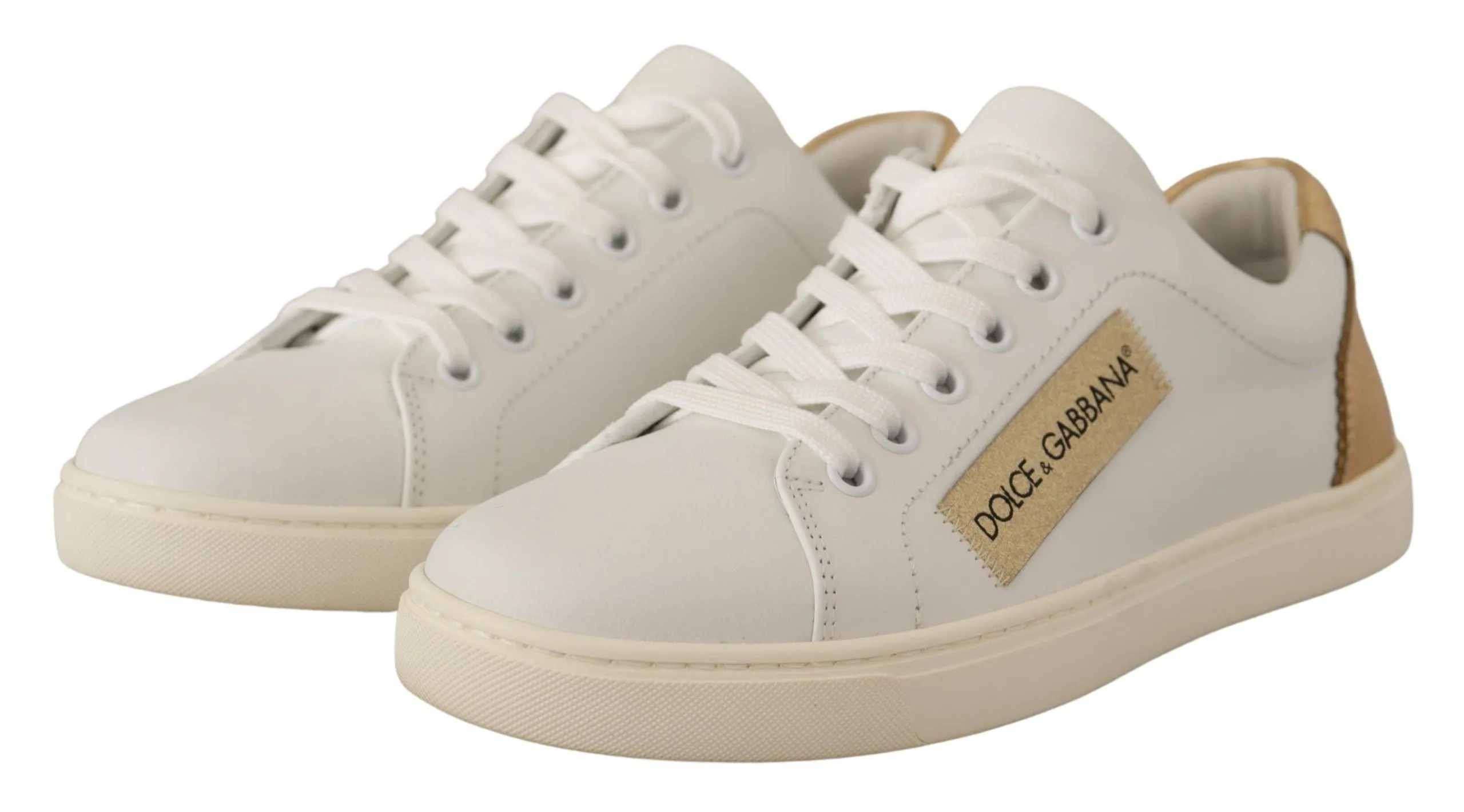 Sneakers Dior Dolce & Gabbana White Gold Leather Low Top Sneakers