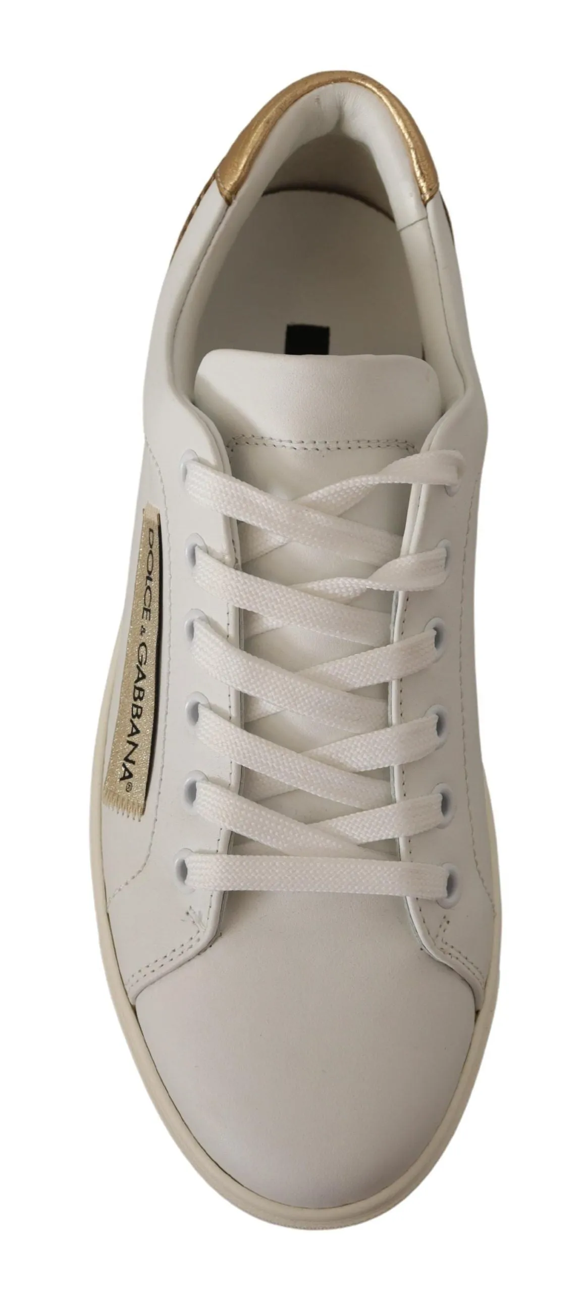 Lsu Sneakers Dolce & Gabbana White Gold Leather Low Top Sneakers