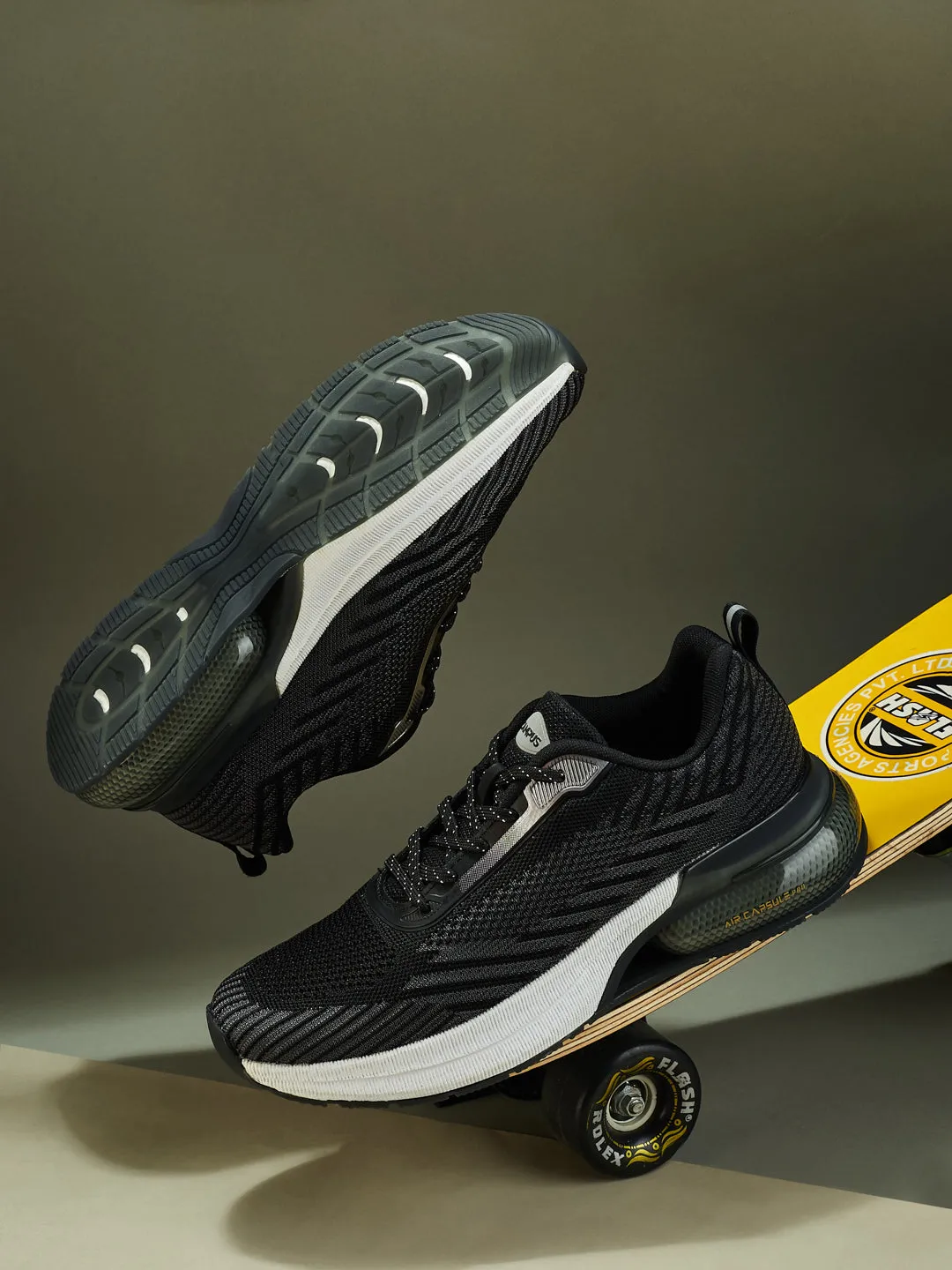 Running Shoes Fire Leaf Green SUMMIT Black Men's Running Shoes