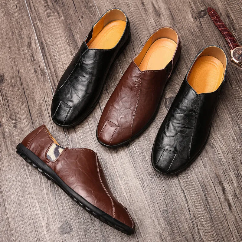Classic Leather Shoes for Middle-aged Men Lee's Sneakers