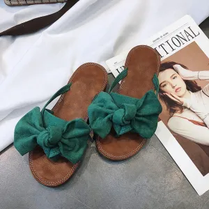 WENYUJH 2019 Women Bow Summer Sandals Slipper Indoor Outdoor Flip-flops Beach Shoes New Fashion Female Casual chanclas mujer Vuori Flip Flops