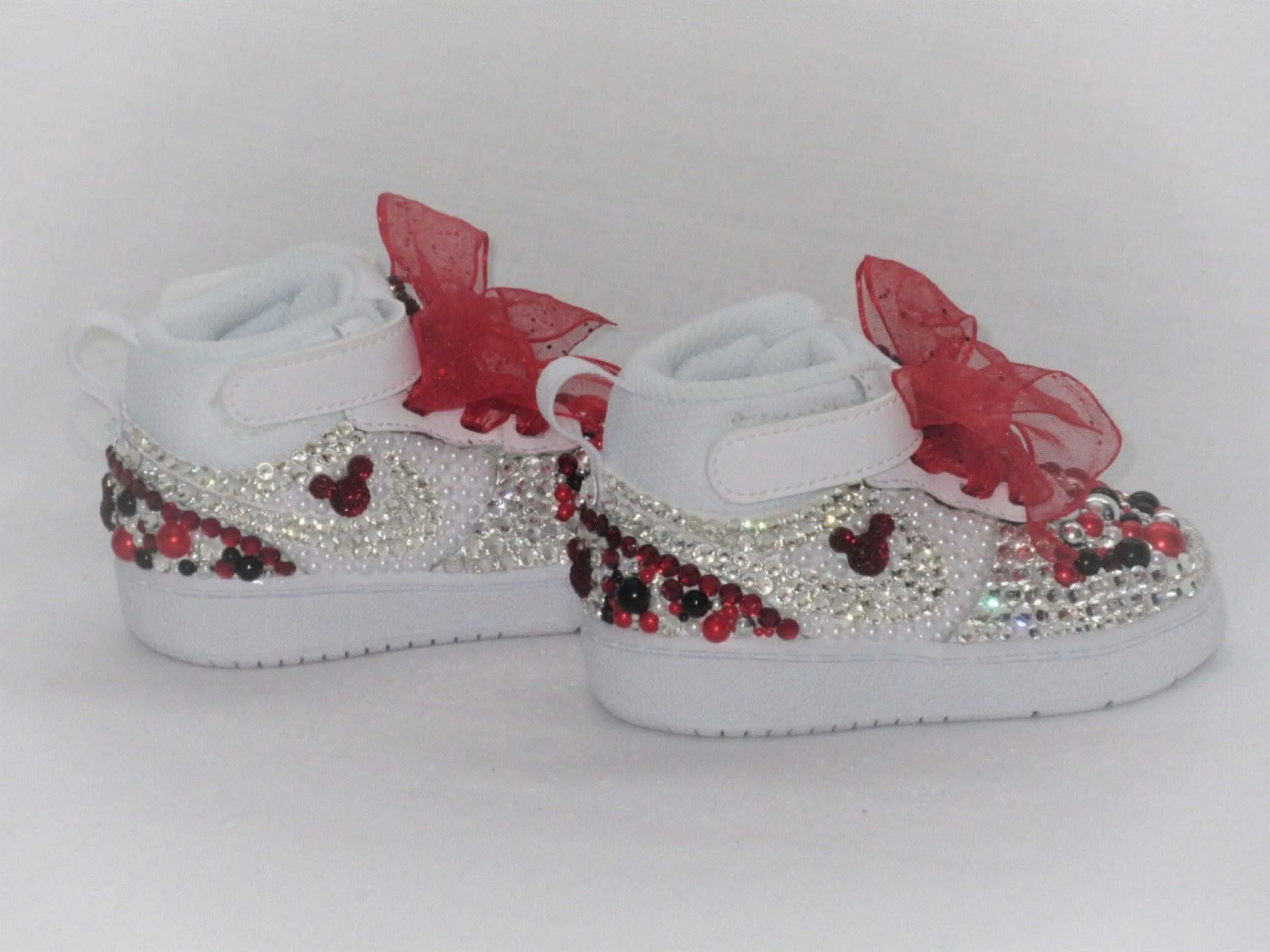 Asics Gel Noosa Tri 7 Running Shoe Custom Baby "Minnie" Inspired Nike Force 1, Baby Nike, Bling Baby Shoes.