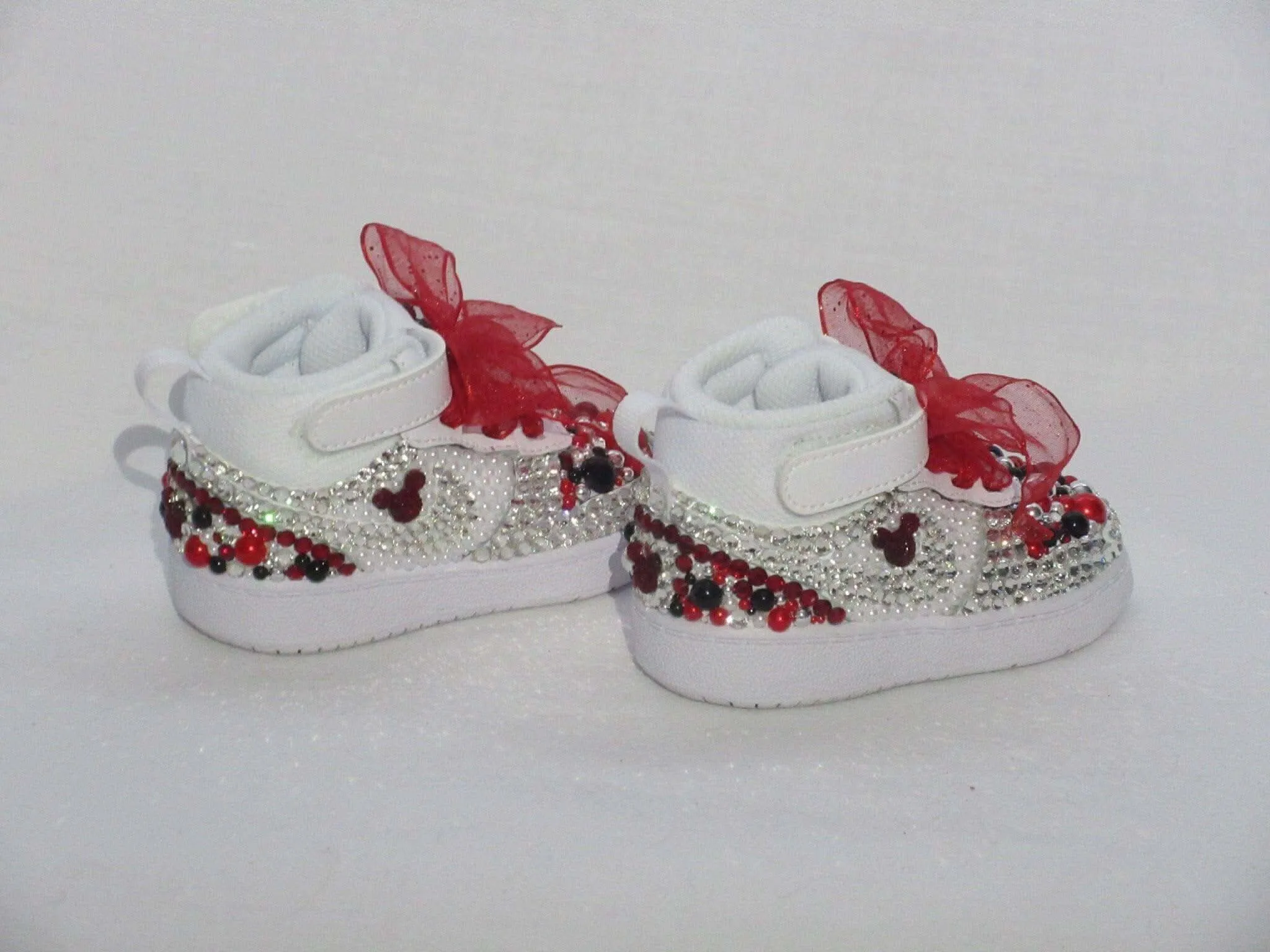 The Most Expensive Asics Shoes Custom Baby "Minnie" Inspired Nike Force 1, Baby Nike, Bling Baby Shoes.