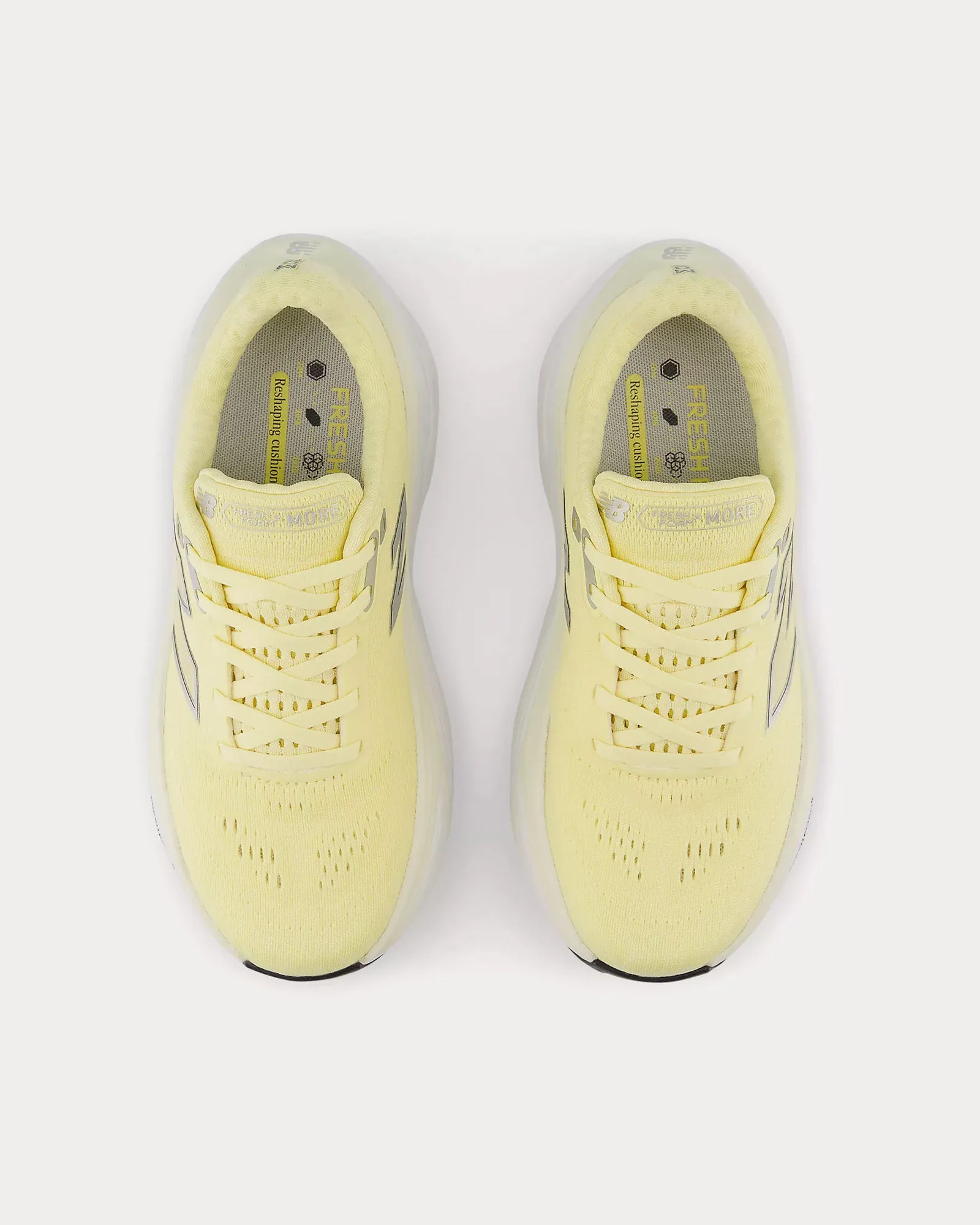 New Balance Women's Sale Fresh Foam X More v5 Parchment / Angora / Silver Metallic Running Shoes