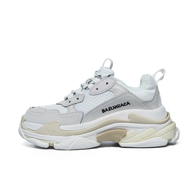 Best Nb Sneakers Sneakers Platform Leather Mesh Sports Sneakers Lace Up Thick Bottom